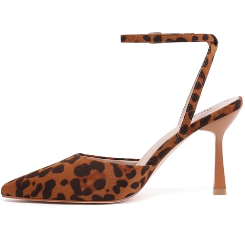 Image of Susanny Heels for Women Stiletto Closed Pointed Toe Backless Dress Shoes High Heels Sexy Kitten Pumps Wedding Guest Party Dance Prom Dressy Comfort Shoes