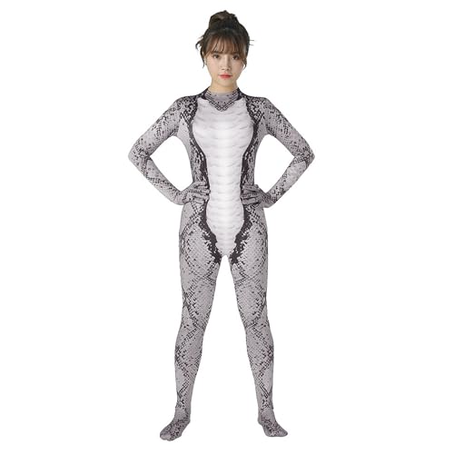RUIXIA Costume de Serpent d'Halloween pour Adulte Déguisement Serpent pour Femme et Homme Tenue d'Animaux Combinaison d'Animaux pour Carnaval Halloween et...