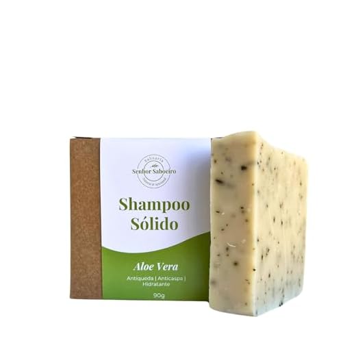 Shampoo em Barra Natural Senhor Saboeiro de Aloe Vera Hidratação Anti Queda Crescimento Capilar Cabelos Secos