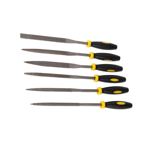 Generic ミニ木工用やすりセット 160x4mm ? 木材 革 金属 プラスチック対応 耐久設計 細部まで精密加工可能 (中くらい,黒)