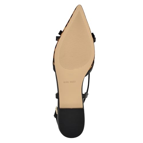 Nine West Women's Grean5 Flat, Natural Multi/Black/Mini Westw, Size 7 by Nine West - Image 5