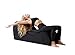 Container Furniture Direct Flowline Yoga Chaise Lounge Chair for Stretching, Relaxation & Exercise, Ergonomic Design with High-Density Foam Core & Removable Machine-Washable Cover, Black