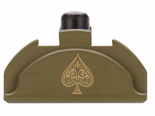 NDZ Performance Grip Plug for Glock Gen 4-5 with Backstrap – Heavyweight Brass – Fits G17 G19 G22 G23 G31 G34 G45 G47 – Cerakote ODG Finish, Ace of Spades – Made in USA