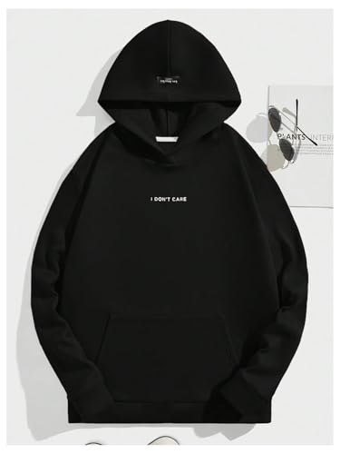 Verdusa Men's Letter Print Long Sleeve Hooded Sweatshirt Hoodie Pullover Tops4