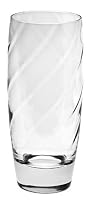 Luigi Bormioli Canaletto Highball Glasses 435ml Set of 4 – Lead Free Crystal Tall Glasses with Swirling Diamond Optic, Durable Italian Made Glassware for Cocktails, Juice and Water, Dishwasher Safe