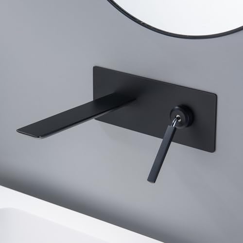 Mitigeur de lavabo encastrable noir en laiton pour salle de bains moderne