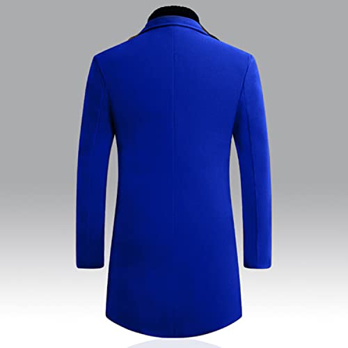 Lu's Chic Men's Slim Fit Pea Coat Thick Overcoats Warm Trench Coats Single Breasted Outerwear Casual Business Dress Coat2