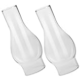 KAILIKETIY Abat-Jour en Verre pour Lampe Petrole Ancienne, Lot de 2Pcs, Résistant à L'Usure Éclairage Lumineux, Style Vintage et Charme Rétro pour Intérieur