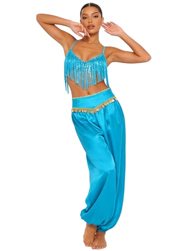 Disfraz de danza del vientre con falda corta ligera y pantalones cómodos XL