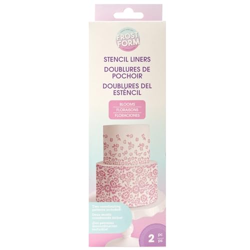 Frost Form Stencil Liners 2 Pack (Blooms) | Cake Decorating with Intricate Patterns | Designed for Use with Frost Form Starter + Kits (6 inch and 8 inch)