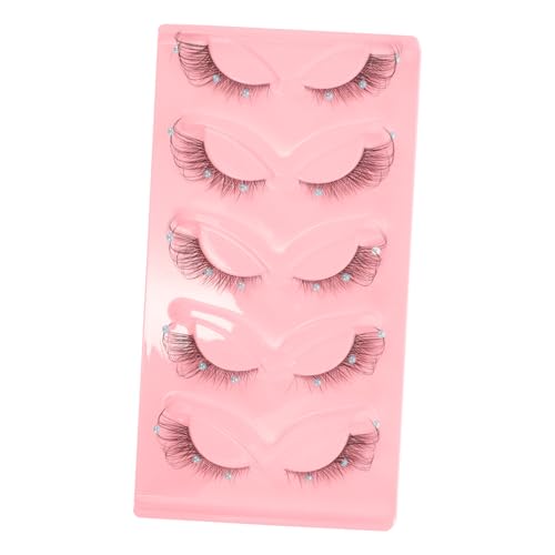 Didiseaon 5 Pares Pestañas postizas accesorios maquillaje extensiones de pestañas adorno de pestañas extensiones pestañas decoración pestañas brillantes pestañas de mujer el plastico