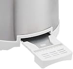 Amazon Basics 2 Slice Toaster, Stainless Steel, With 7 Browning Settings, Extra Wide Slots For Bagels and Special Breads, Removable Easy-to-Clean Crumb Tray, Cancel Button, 800W, Brushed Silver