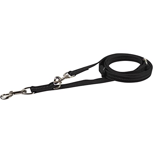 Gummierte Leine, 3-Fach verstellbar - schwarz, 230 cm (2,3 m)