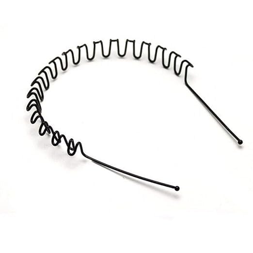 GIRLYZ ATTIRE Zigzag/Zig Zag Flexible Sports Hairband Headband Non Slip Wavy Black Metal Hair Hoop Hair band Unisex Girl Men's Hair Accessory (1, BLACK)-image-48