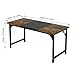 47 Inch Multipurpose Rustic Brown Gaming Office Table: Carbon Fiber Table with Sturdy Metal Frame for All-Scenes