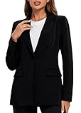 Urban CoCo Women's Casual Blazers Open Front Lapel Button Long Sleeve Office Work Suit Jacket (Black, M)