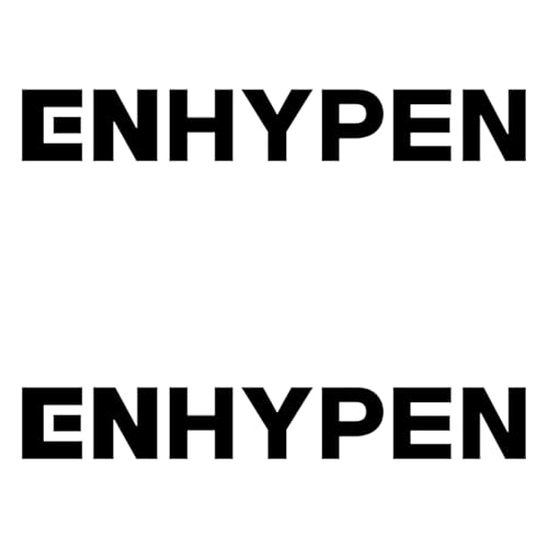 Enhyphen Pop Music Korean Boy Band Decal Stickers, 2 Pack, 6" Wide, Waterproof, 6 Year Durability (Black)