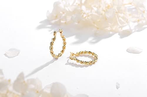 Yumay Jewellery 9ct Yellow Gold Filled Twisted Women's Hoop Earrings in 20MM Diameter