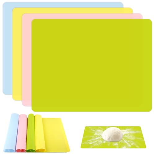 4 peças tapetes de silicone 40 x 30 cm, tapete de silicone para resina epóxi, tapete de mesa anti-aderente, tapete para trabalhos manuais, silicone Painting Mat