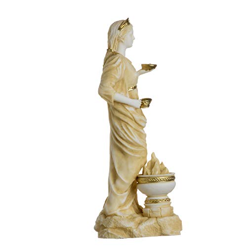 Estatua de Hestia Diosa del Hogar en tono dorado 6.69" miniatura 7