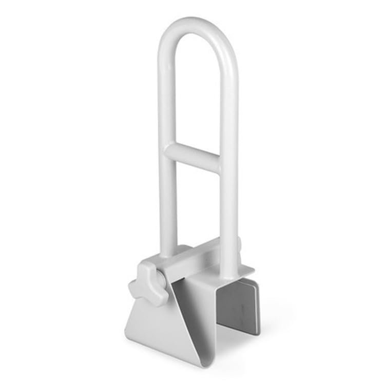 Regulowany pasek na rurkę, uchwyt bezpieczeństwa bez poślizgu dla seniorów, zacisk na mleko Ramil z uchwytem U-Shape, montaż narzędziowy, pasuje 3,2"-7", biały