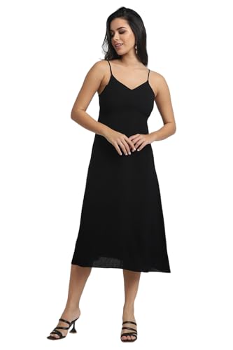 Image of Forever 21 Women Solid Fitted Knee Length Dress