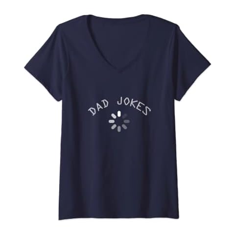 Womens Dad Jokes Loading V-Neck T-Shirt Cover