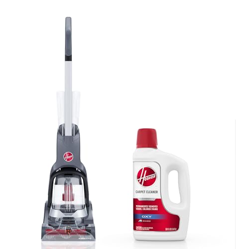 Image of Hoover PowerDash Pet Advanced Compact Carpet Cleaner Machine, FH55050PC + Hoover Oxy Deep Cleaning Carpet Shampoo, Concentrated Machine Cleaner Solution, 50 oz Formula, AH31950