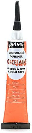 Pebeo Porcelaine 150 China Paint Outliners Coral red 20 ml [Pack of 3 ]