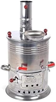 Samovar Tea Kettle, Turkish Semaver Charcoal and Wood Water Heater Boiler, for Camping, Picnic, Hunting, Hiking, Yachting. DOUBLE TAP