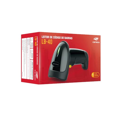 Leitor de Codigo de Barras C3Tech LB-40BK USB com dois tipos de escaneamento manual e automático sen