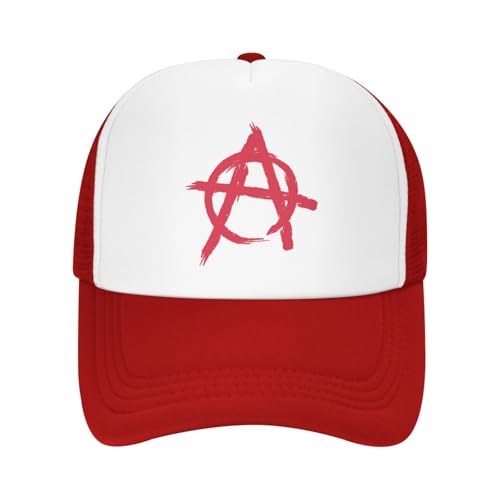 Anarchy Symbol Trucker Hat Snapback Mesh Baseball Cap Unisex2