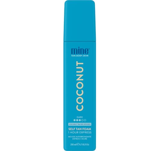 Minetan Self Tan Foam | Coconut - 1 Hour Express Best Sunless Tanning Mousse for a Dark Bronze Skin Finish Face & Body Fake Tanner Ultra Hydrating Glow Vegan & Paraben Free 6.7 Fl Oz
