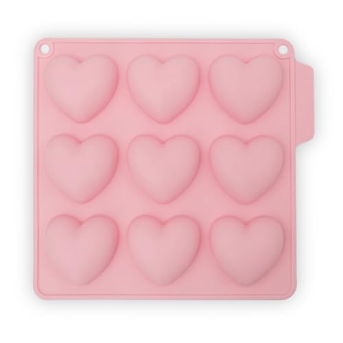 CÉCOA • Moule Silicone Mini Coeurs 5 cm • 9 Cavités • Guimauve, Chocolat, Gâteau • Sans BPA • Anti-Adhésif • -40°C à +230°C • Moule Gâteau, DIY, Pâtisserie Maison, Bonbons, Enfants