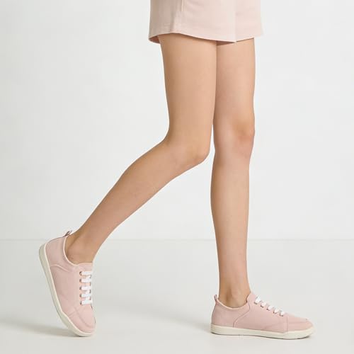 Image of FUNKYMONKEY Slip-On Canvas Sneakers for Women, Comfortable Lightweight Lace-Up Flat Casual Tennis Shoes Breathable Walking Shoes for Everyday Wear