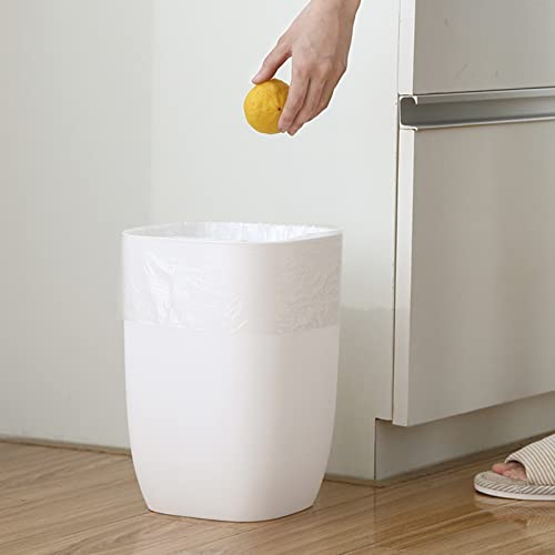 Bathroom Trash Can, Plastic Rectangular Garbage Can For Kitchen, Bedroom, Living Room, Small Indoor Waste Basket, 1.8 Gallon/ 7 Liter, White #TOP4