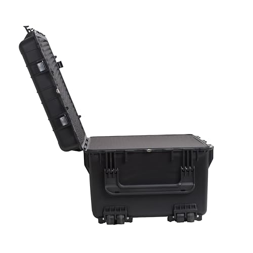 Image of MEIJIA Portable Waterproof Protective Case,Hard Camera Case With Retractable Pull Handle And Rolling Wheels,Customizable Fit Foam Inserted,Elegant Black, 31.3 inch X24.21 inch X17.48 inch