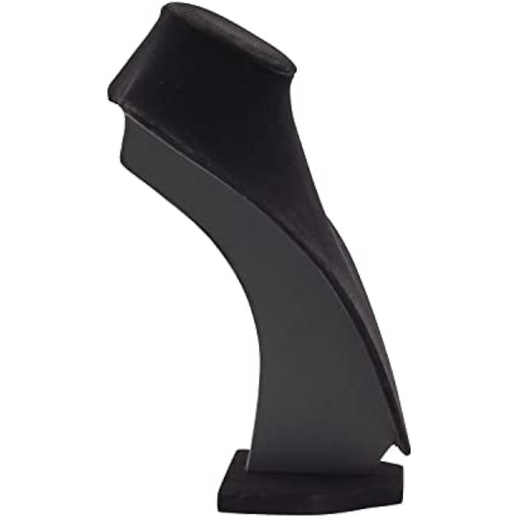 Juvale Necklace Display Stand & Bust Set - 2-Piece, Black Velvet, Modern Freestanding - Necklace Holder Stand & Bracelet Holder Display - Jewelry Showcase for Vendors & Photography