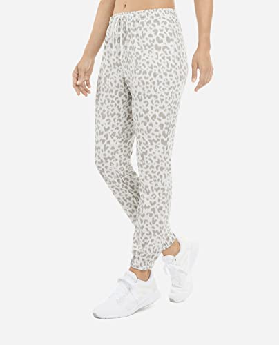 Danskin Women's Cozy Leopard Sweatpant, Oatmeal Heather, Medium #TOP3