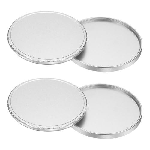 PATIKIL 49mm x 1mm Metal Lens Cap, 2 Pcs Universal Lens Filter Stack Cap Aluminum Camera Filter Protective Case Slim Stack for 49mm x 1mm Thread Size Camera Circular Fader, Silver