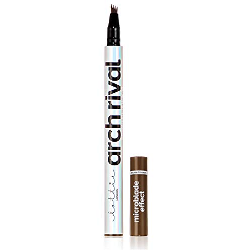 Lottie London Arch Rival Microblade Brow Pen! Ultra-Fine 4-Pronged Tip Microblading Eyebrow Pen! Flawless Finish Of Microblading With Professional-Looking Results! Choose Your Shades! (Warm Brown)