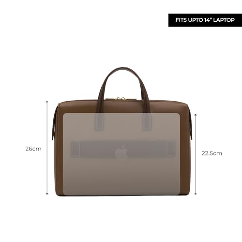 Image of Miraggio Shalom Laptop Bag | 14 inch Padded Laptop Sleeve With Adjustable & Detahcable Strap | Unisex Laptop Bags For Office | Laptop Cover Bag