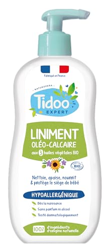 TIDOO - Liniment Hypoallergénique Oléo-calcaire aux 3 huiles végétales Bio - Flacon pompe 450ml