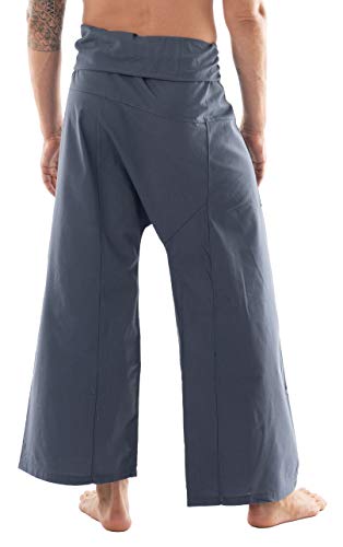 Candyhusky Thai Fisherman Pants Cotton Mens Lounge Pants Hippie Yoga Pants Pirate Pants Lightweight Dark Grey #TOP3