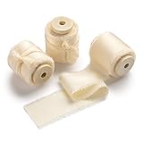 AOKSUNOVA 3,8cm Satinband Breit Schleifenband Beige Creme Geschenkband Hochzeit Stoffband Seidenband