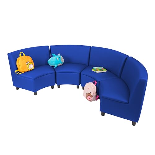Image of FDP Kid Comfort Collective Modular Wedge Chairs, 4-Pack - Blue