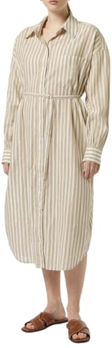 Robe décontractée à rayures style chemise midi pour vos sorties estivales