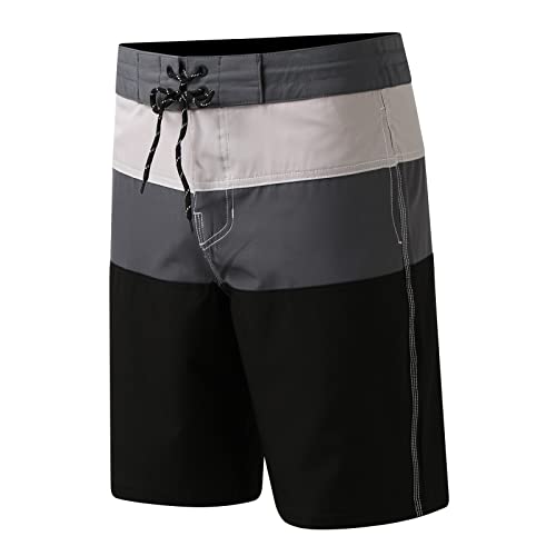 Short Wear Mens Fashion Leisure And Fitness Sports Plus Size Lace Pocket Hook And Loop Bathing Suit Board Shorts Men Grey #TOP2