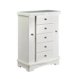 Ylu Yni Gifts for Women, White Wooden Jewelry Box Organizer, Large Storage with Mirror, 4 Drawers, f