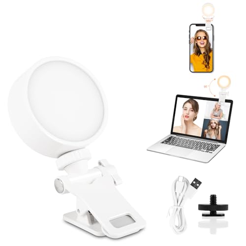 Ring Light for Phone, 60 LED Phone Light with Rechargeable and 3 Light Modes, Magnetic Back Selfie Light for iPhone and Android - Perfect for Selfie/Makeup/Video Conference/Camera/TikTok (White)